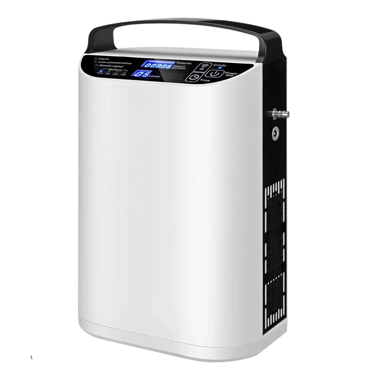 Concentratore di ossigeno portatile con flusso a impulsi regolabile fino a 5 l/min con batteria integrata e borsa per il trasporto
