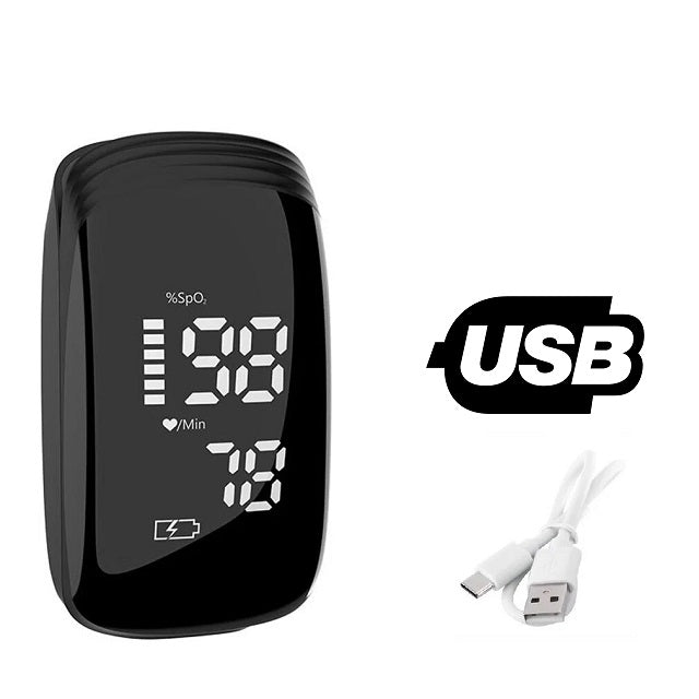 Pulsossimetro/Saturametro da dito professionale con schermo LED ricaricabile tramite USB