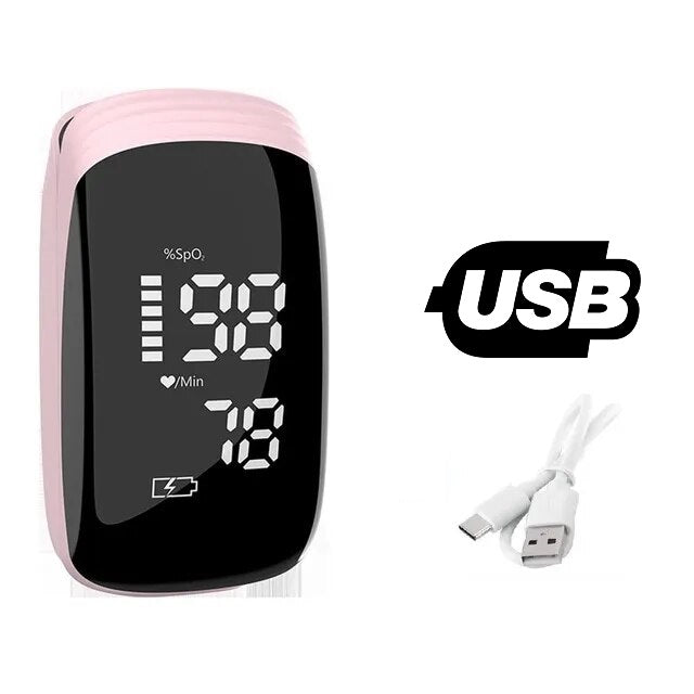 Pulsossimetro/Saturametro da dito professionale con schermo LED ricaricabile tramite USB