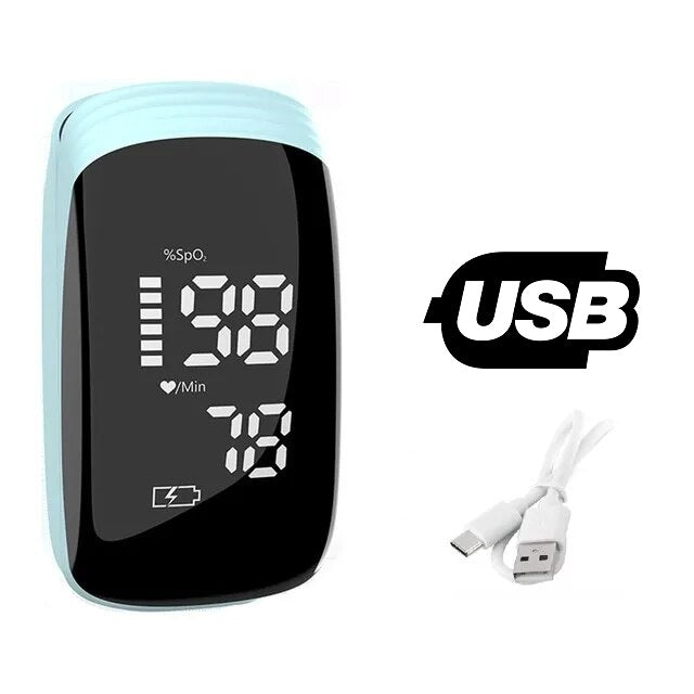 Pulsossimetro/Saturametro da dito professionale con schermo LED ricaricabile tramite USB